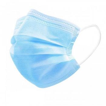 Маска одноразовая 3-слойная с носовым фиксатором (Китай)