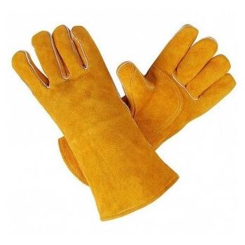 Краги для сварщика спилковые пятипалые с подкладкой «Трек Кевларовая нить»