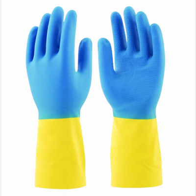 Перчатки латексные, хозяйственные, двойной цвет ТМ 