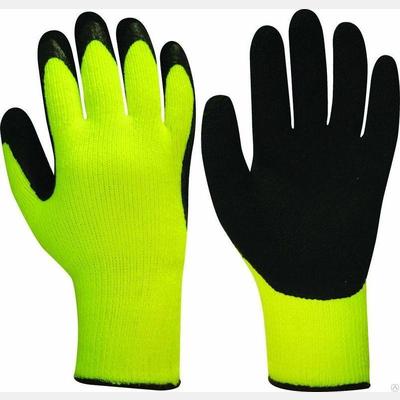 Перчатки с черным вспененным латексным покрытием 10 класс вязки, с внутренним ворсовым начесом р. 10.5 TR-301