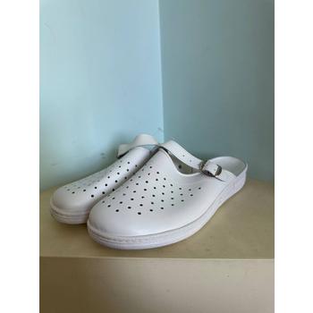 Сабо кожаные белые женские