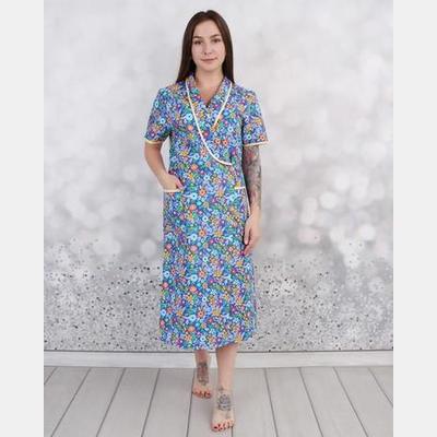 Халат женский запашной полуприлегающего силуэта, удлиненный